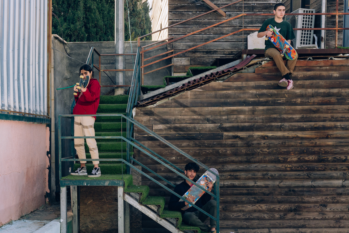 "The skaters reenactment of the checkpoint" 2014-2020 Maen Hammad